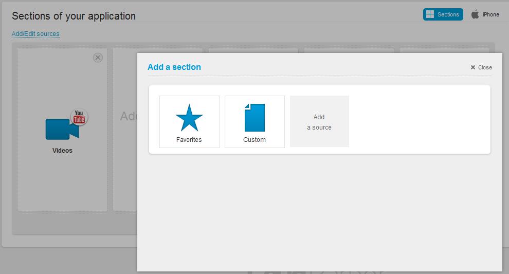 The playlist you selected will be assigned to a section of your app. You can add a section and choose another playlist. The playlist you selected will be assigned to a section of your app. You can add a section and choose another playlist.