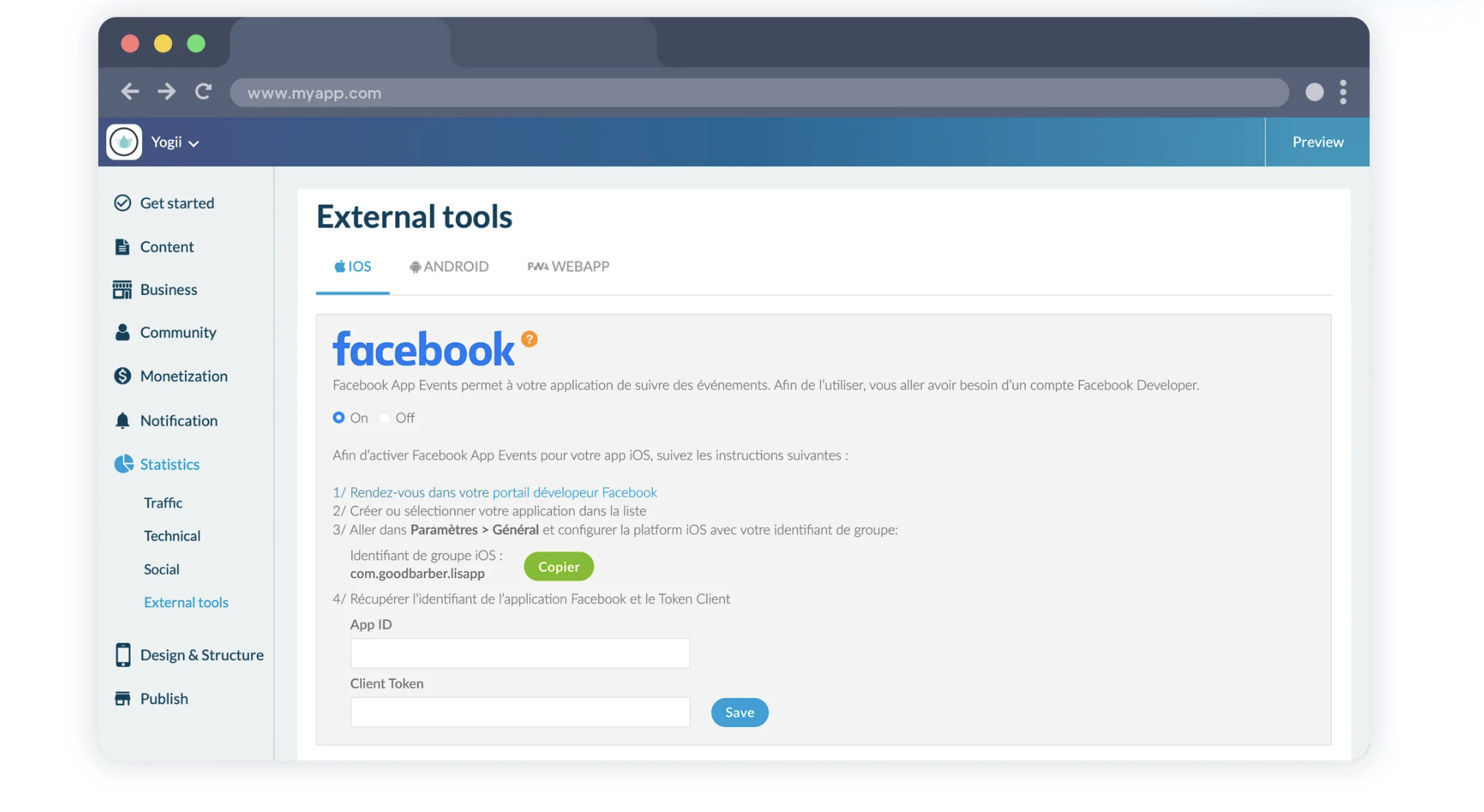 Facebook App Events in your GoodBarber back office Facebook App Events in your GoodBarber back office