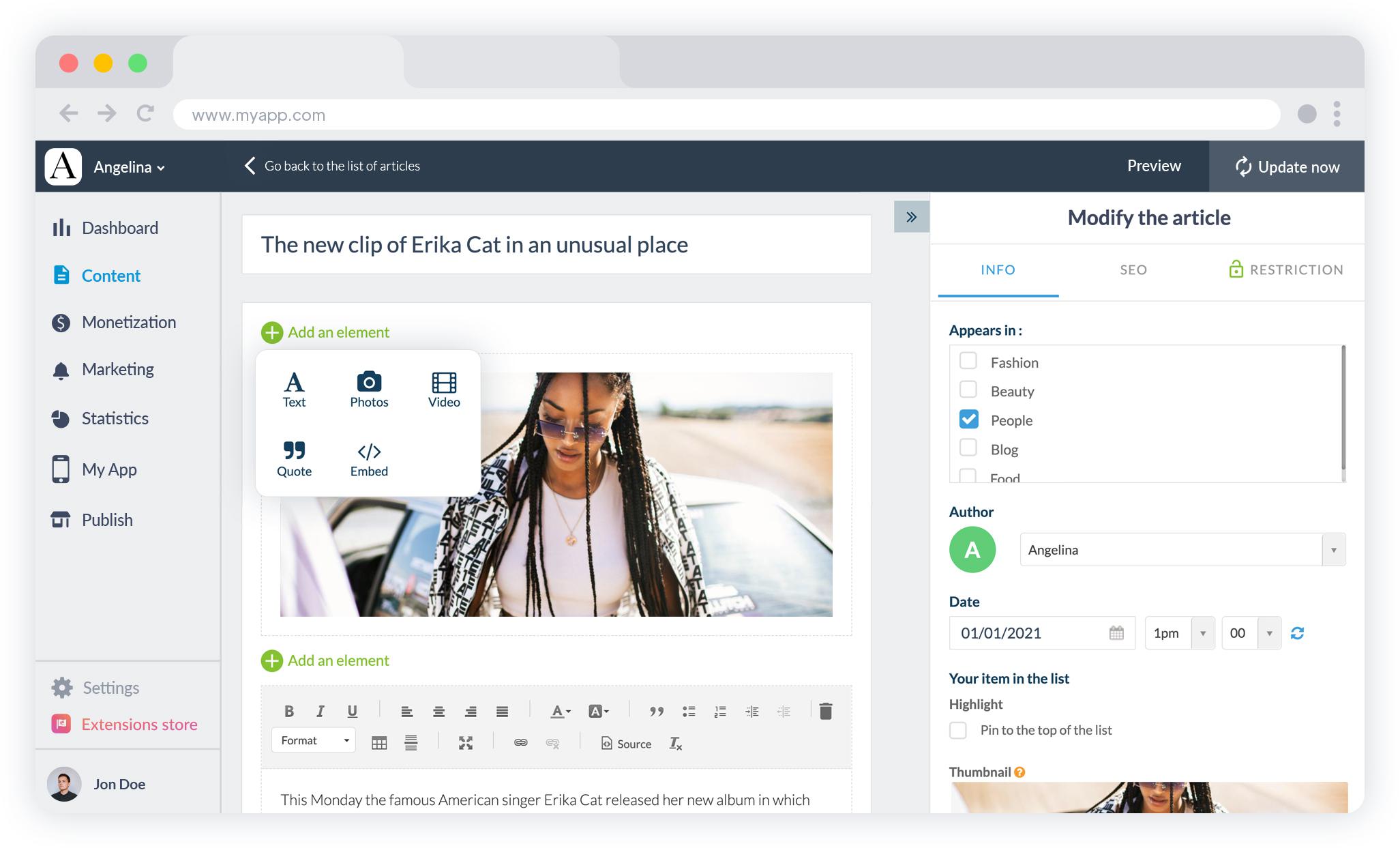 GoodBarber CMS media management GoodBarber CMS media management