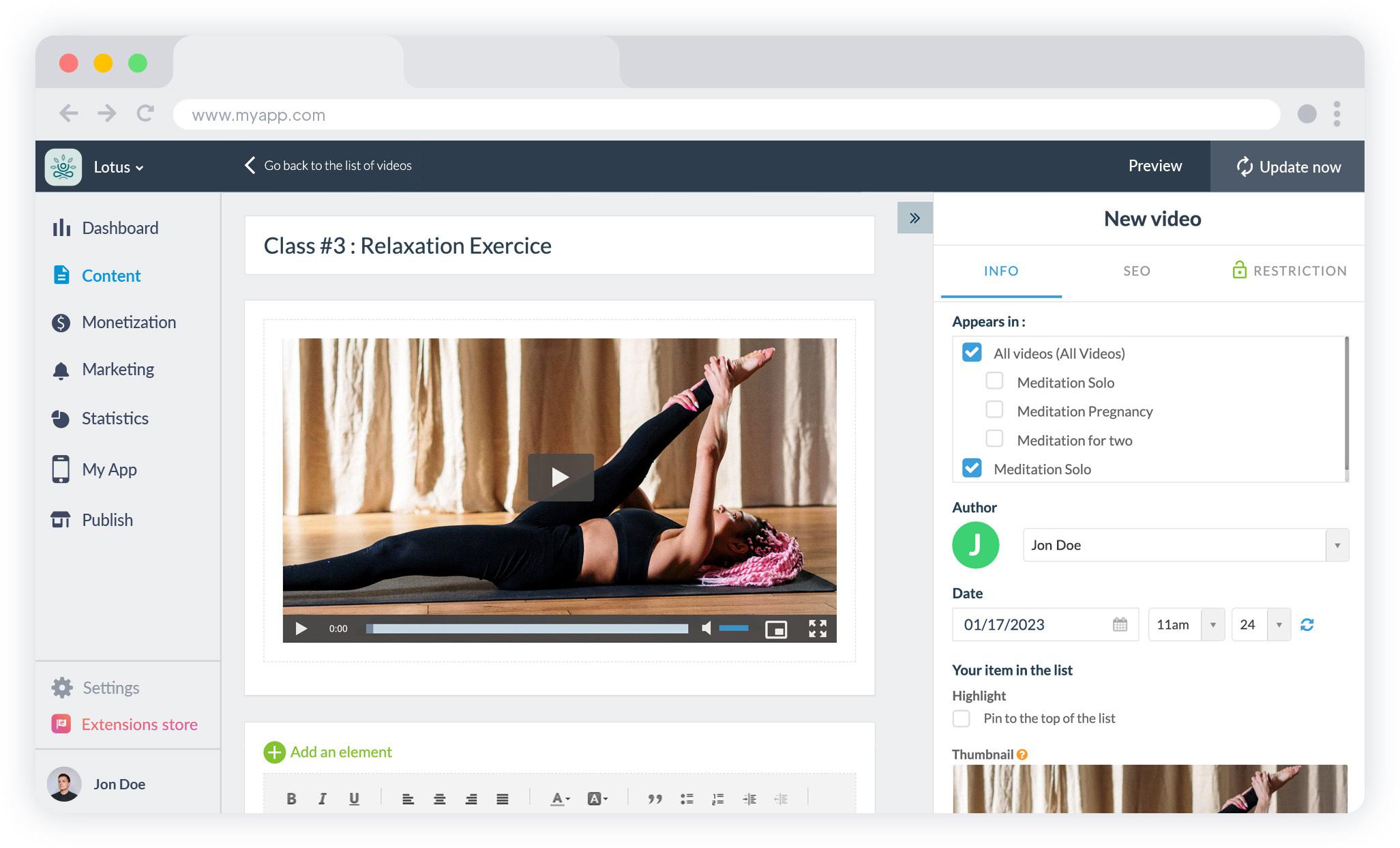 GoodBarber CMS - Video manager GoodBarber CMS - Video manager