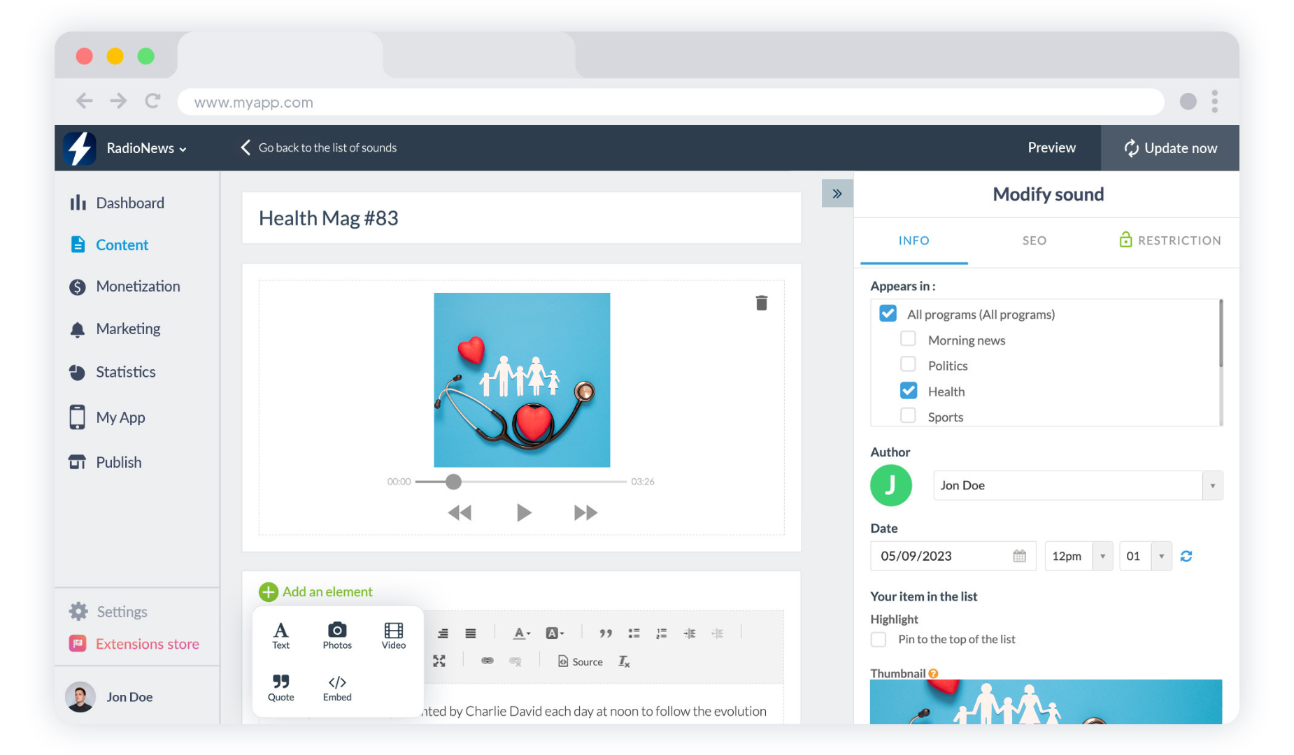 GoodBarber CMS - audio files GoodBarber CMS - audio files