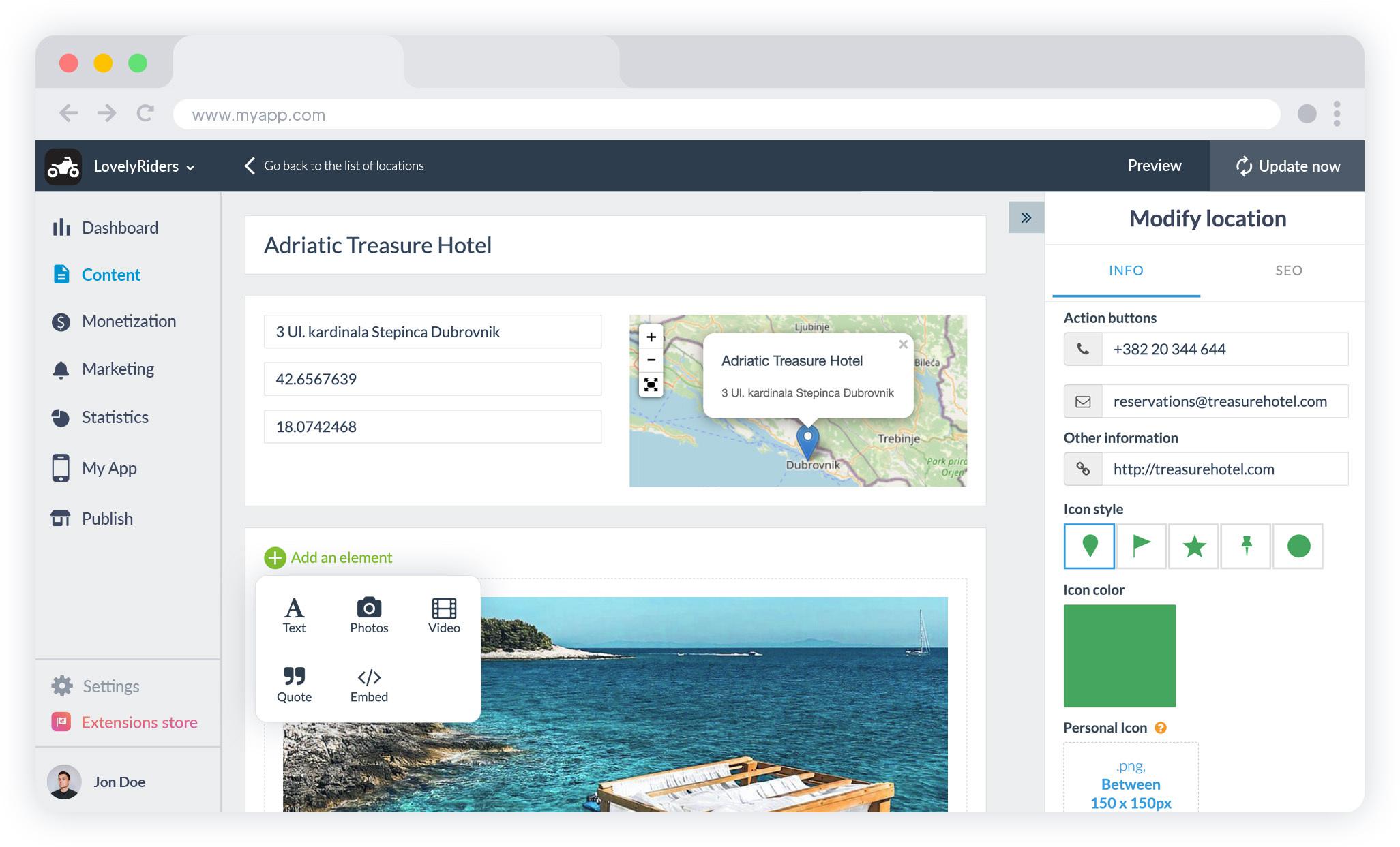 GoodBarber CMS - adding maps and geolocation features GoodBarber CMS - adding maps and geolocation features