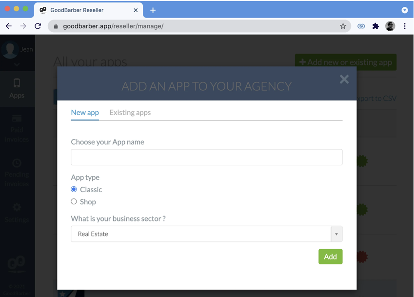 Add an app to your Reseller Dashboard Add an app to your Reseller Dashboard