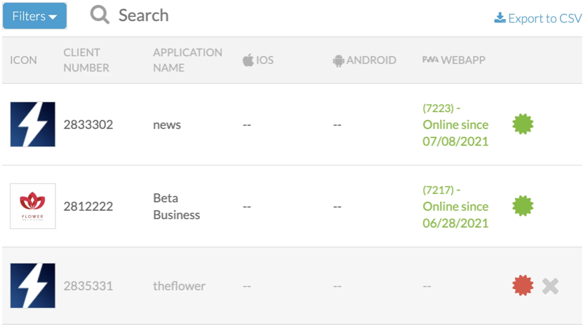 Reseller Dashboard: activate or deactivate an app Reseller Dashboard: activate or deactivate an app